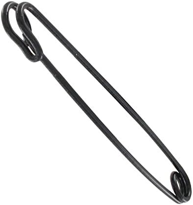 Made in USA Black Glossy Enamel Mens Collar Bar Safety Pin 2" Ky and Co