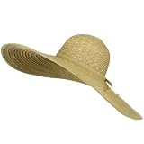 Large Straw Stripe Sun Hat - Natural W32S09F