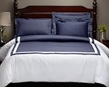Pinzon Hotel Banded 100-Percent Egyptian Cotton Sateen Full/Queen Duvet Cov ....