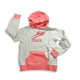 Gold Rush Outfitters - Girls Long Sleeve Hoodie Sweat Shirt, Grey, Pink