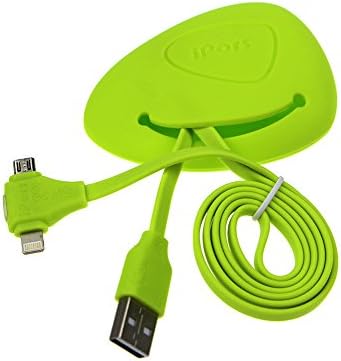iPors Silicone Egg Bag Lightning Charger Mirco-USB Cord - Green