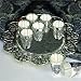 TRAY WITH MINI CUPS - ROUND SILVER PLATED TRAY WITH 8 MINI CUPS - Kiddush Cup