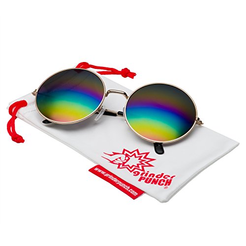 grinderPUNCH Round Lennon Style Rainbow Sunglasses grinderPUNCH Round Lennon Style Rainbow Sunglasses