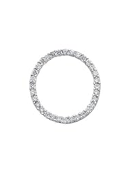 14K White Gold Journey Circle of Life CZ Cubic Zirconia Charm Pendant