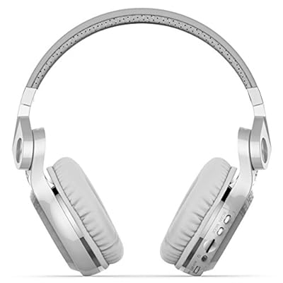 Bluedio T2 Plus Turbine Wireless Bluetooth Headphones with Mic/Micro SD Card Slot/FM Radio (White)
