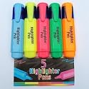 Highlighter Pens in a Five Pack