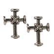 Stud Earrings Sterling Silver - Medieval Cross Stud Earrings Sterling Silver - Medieval Cross