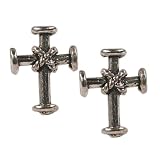 Stud Earrings Sterling Silver - Medieval Cross