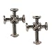 Stud Earrings Sterling Silver - Medieval Cross