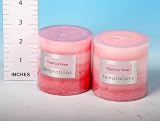 Temptations Layered Pillar Candle 7cm X 7cm - Rose 2 PER PACK (010448)
