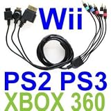4-in-1 Audio Video Cable for Microsoft Xbox 360, Nintendo Wii & MORE Popular Game Consoles