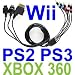  4-in-1 Audio Video Cable for  Microsoft Xbox 360, Nintendo 