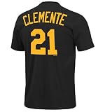 MLB Mens Pittsburgh Pirates Roberto Clemente Cooperstown Collection Black Short Sleeve Basic Tee By Majestic (Black, Small)