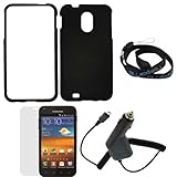 GTMax Black Rubberized Hard Case + Clear LCD Screen Protector + Car Charger ....