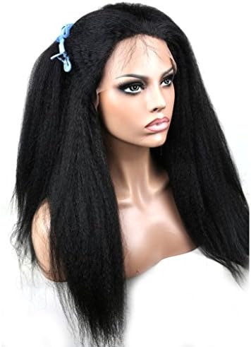 WOB Hair 7A Grade 100% Brazilian Vigrin Human Hair Wig with Baby Hair 130% Density 2# 22" Kinky Straight Glueless Full Lace Wig