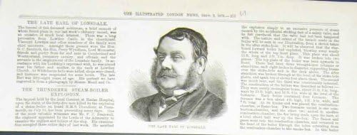 Portrait Earl Londsdale Antique Print 1876