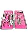 Hand-Sharpened,Surgical Steel Grade, Hot Pink 12in1 Manicure Set,Manicure Kit,Grooming Kit,Grooming set,Pedicure Set,Pedicure Kit,Manicure Tools,Nail Cleaning Set,Nail Cleaning Kit,Nail Cleaner Set