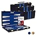 Get The Games Out Top Backgammon Set - Classic Board Game Case - Best Strategy & Tip Guide - Available in 15 Inch, 19 Inch and 22 Inch Sizes (Blue, Small)
