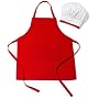 DII Kid's Cooking Set: White Chef's Hat and Red Apron