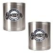Milwaukee Brewers 2pc Stainless Steel Can Holder Set- Primary Logo MLB Baseball