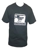 Awol One T-Shirt - White Print on Black Shirt - Stereo Boom Box Logo, Sz. Medium