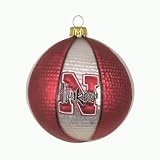 Nebraska Cornhuskers 3.5 Collegiate Glass Basketball Holiday Ornament - NCAA College Athletics