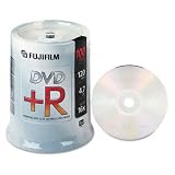 Fujifilm Media 25303100 DVD+R 4.7 GB 120 Minutes 16X Storage Media - 100 Pack Spindle