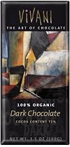 Vivani Organic Chocolate Bars, Dark Chocolate, 3.5-Ounce Bars (Pack of 10)