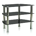 Design Glas Fernsehtisch Mina 80 x 50 cm Lowboard TV Regal aus Sicherheitsglas Schwarz
