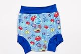 Splash About neoprene Happy Nappy (swim nappy), Fish Print with Royal Blue rib, X Large (12-24 months)