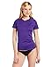 Kanu Surf Women's UPF 50+ Short Sleeved Active Swim Shirt Rashguard & Workout Top, Grape/Charcoal, Small
