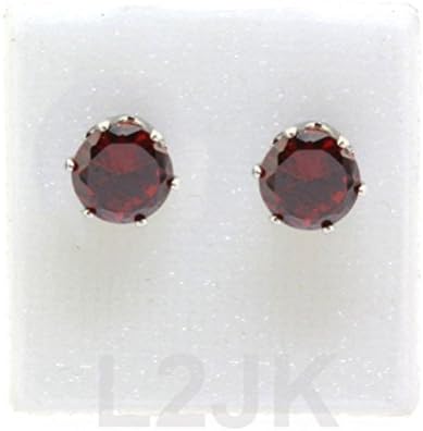 POPLife 316L Surgical Stainless Steel Round Birthstone Stud Earrings 6Mm Clear