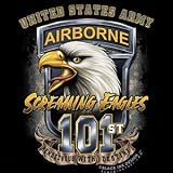 BLACK INK US ARMY 101ST SCREAMING EAGLE T-SHIRT