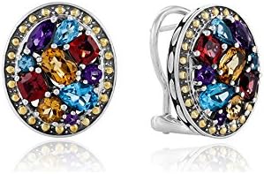 Effy Jewlery Effy 925 Sterling Silver &amp; 18K Gold Multi Gemstone Earrings, 5.25 TCW