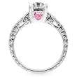 Shayla's Engagement Ring - Asscher Cut CZ & Pink Heart CZs - Silver