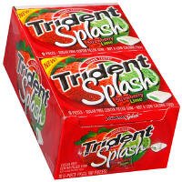Trident Splash-Sugar Free Center Gum, 10-9 Packs Strawberry-Lime by Buy Candy Wholesale