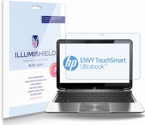 iLLumiShield - HP Envy x2 11.6" (11 -g010nr) (HD) Blue Light UV Filter Screen Protector Premium High Definition Clear Film / Reduces Eye Fatigue and Eye Strain - Anti- Fingerprint / Anti-Bubble / Anti-Bacterial Shield - Comes With Free LifeTime Replacement Warranty - [1-Pack] Retail Packaging
