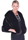 Mink Cape - Black Mink Black Fox Trim