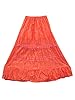 Womans Maxi Skirt Solid Orange Gypsy / Bohemian Full Long Cotton Skirt, Gift Idea
