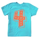 Happy Family 4th Superstar Fourth Birthday Aqua Blue T Shirt