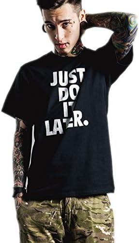 The Ace Men's Letters Streetwear Culture Fashion Cotton Tops Tee Shirt 063T# Black XXX-Large