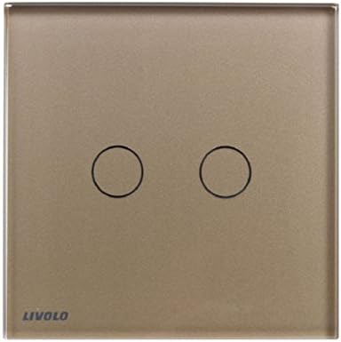 Changeshopping(TM) 2Gangs 1Way 110V 220V Wall Light Touch Switch Crystal Glass Panel