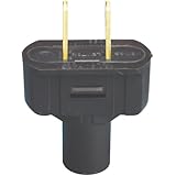 Leviton 48643 15 Amp, 125 Volt Non grounding plug, Black