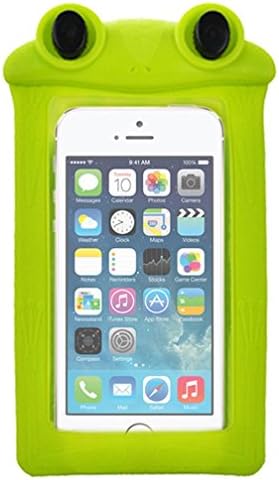 KRYSTALH Waterproof Pouch for Iphone 6 Silicone Frog Shape Dry Bag Case Cover with Long Neck Lanyard for Iphone 6 4.7 Inch, Iphone4/4s/5/5s/5c Samsung Galaxy S5/S4/S3 (Compatible with the Mobile Phone Size up to 14.5 X 9 Cm) (Green)