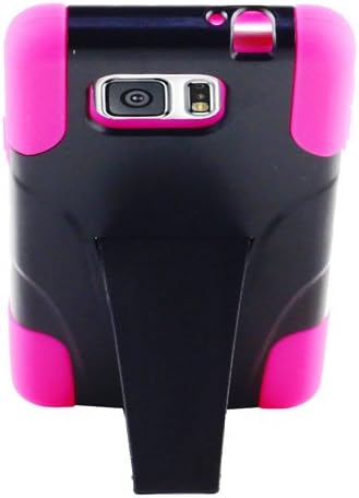 Cell-Pak T-Stand Fusion Case for Samsung Alpha - Retail Packaging - Black/Hot Pink