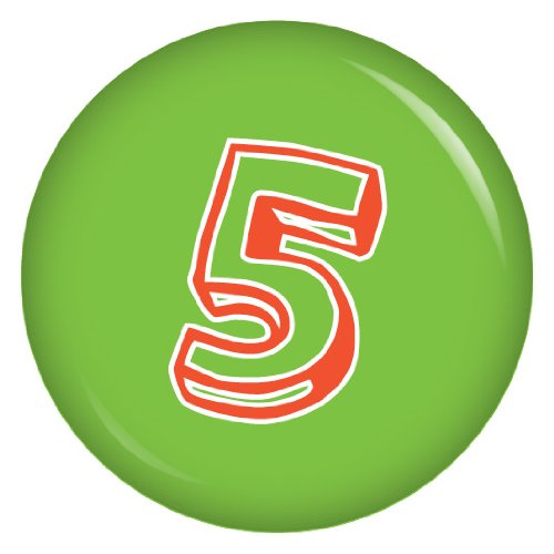 Zahl grün-orange 5 Button Ansteckbutton 37mm für Geburtstag und Jubiläum Zahl grün-orange 5 Button Ansteckbutton 37mm für Geburtstag und Jubiläum