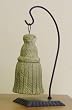 Olive Green Ceramic Tassel Bell with Iron Stand