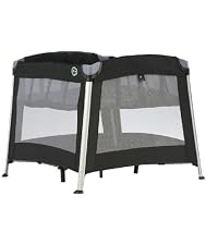 Oomo Roomo II with Bassinette Travel Cot and Playpen - Black Lush