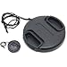 JJC 58mm Plastic Snap-on Lens Cap with lens cap keeper for Cameras and Camcorders - Canon, Leica, Nikon, Olympus, Panasonic, Pentax, Samsung, Sigma, Sony etc.