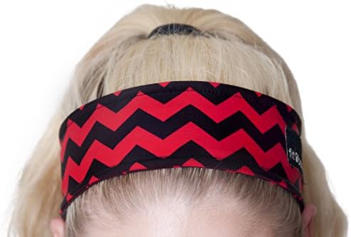 Fit Bandit, Non Slip Sports Headband for Exercise, Red &amp; Black Chevron